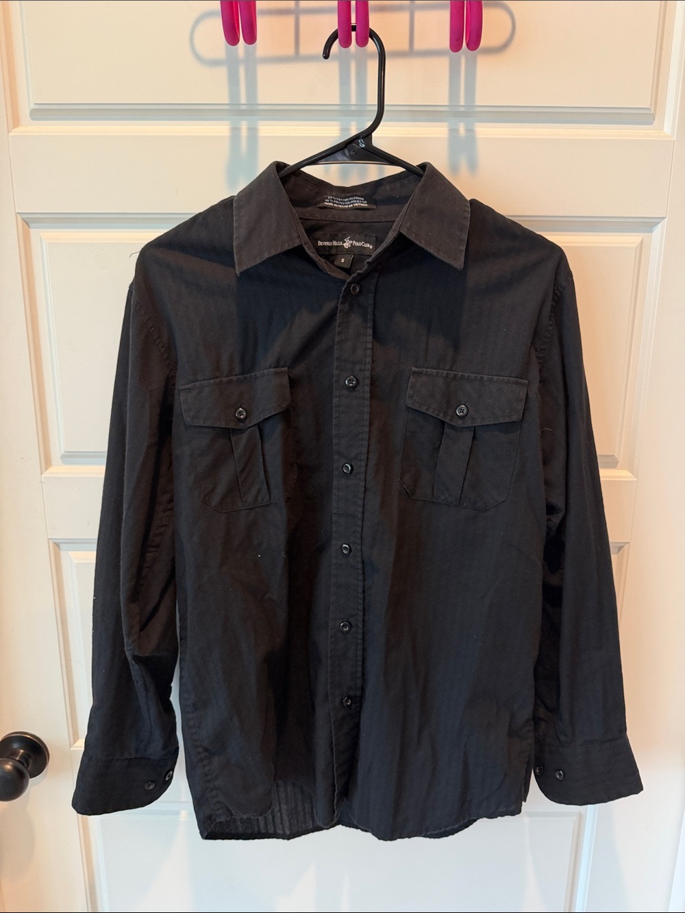 Beverly Hills Polo Club Black Button-Front Shirt Jacket